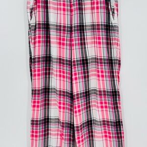 Victoria's Secret Pink and Black Plaid Pajama Pants, Medium